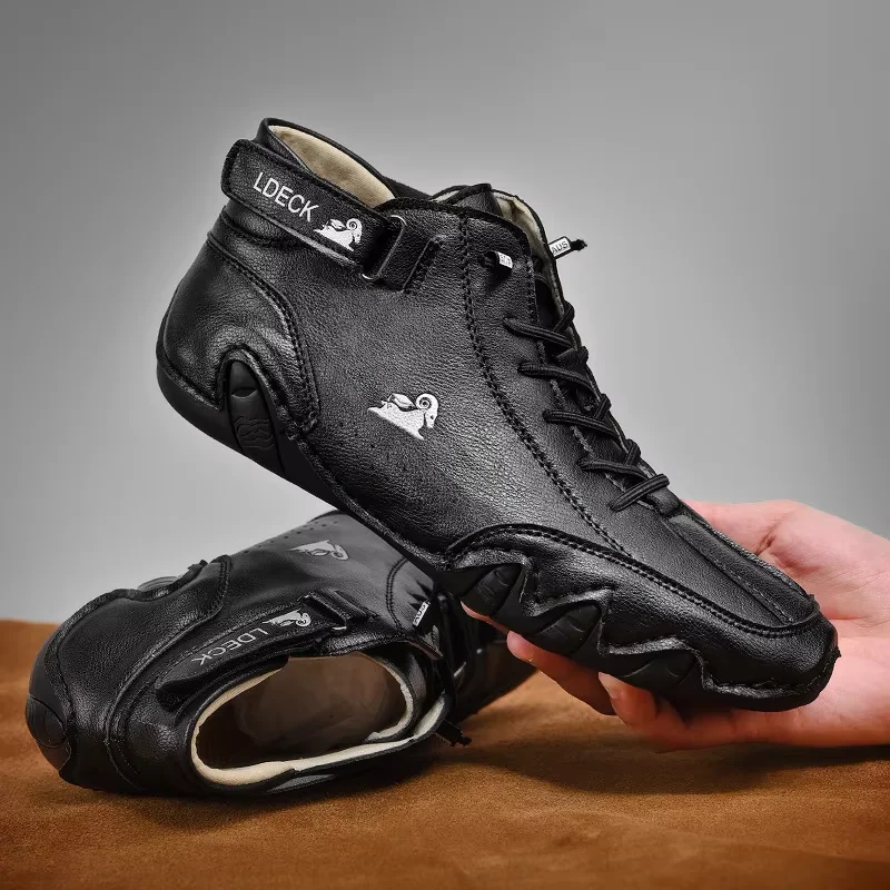 Waterproof Goretex Running Shoes - メンズローファーアンチスリップファッショナブルな多用途ビジネスフラットトップハイトップシューズ通気性快適なソフトソールフォーマルシューズ
