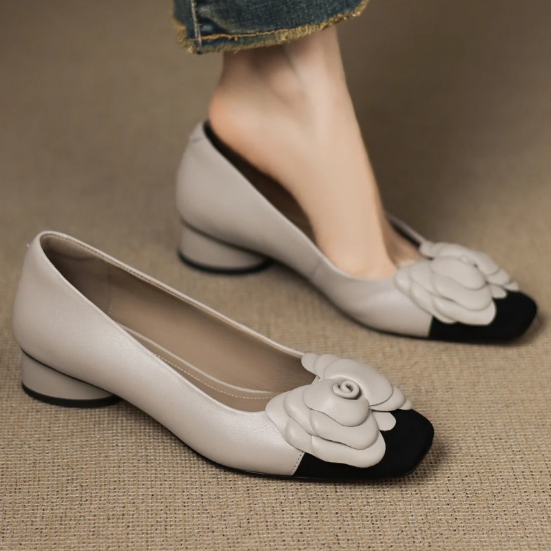 Women'S Shoes - プラスサイズ 34-41 レディース シープスキン ミックスカラー パッチワーク