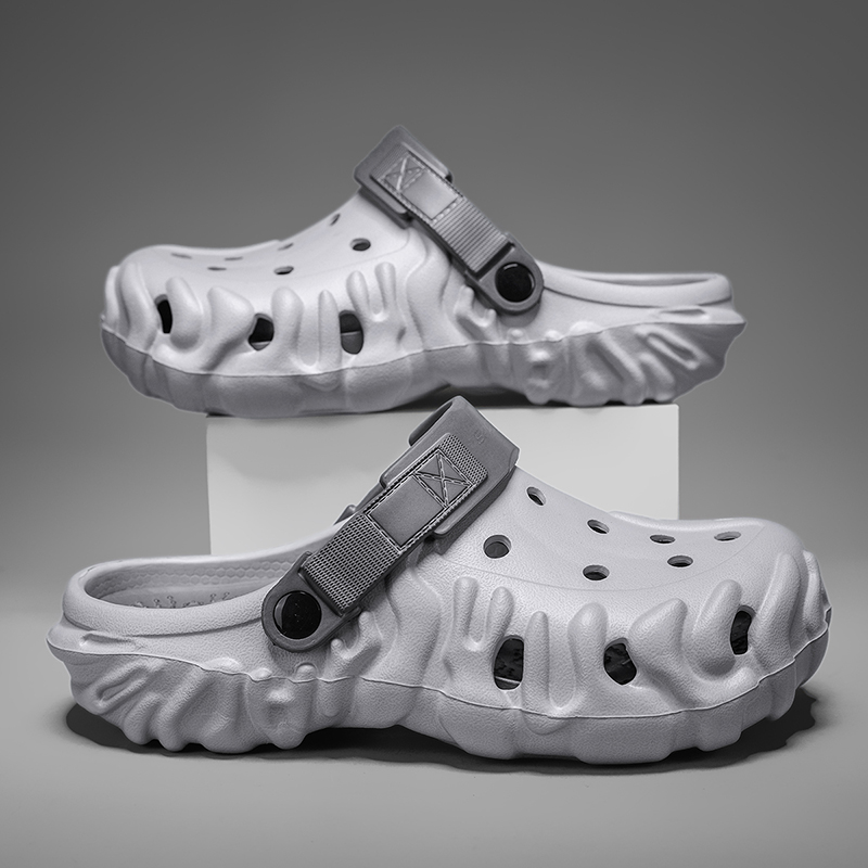 Breathable Mesh Athletic Shoes - メンズサマーカジュアル通気性軽量サンダル、トレンディランニングシューズ、快適スリッポンEVAフラットサンダル、ビーチウェア用