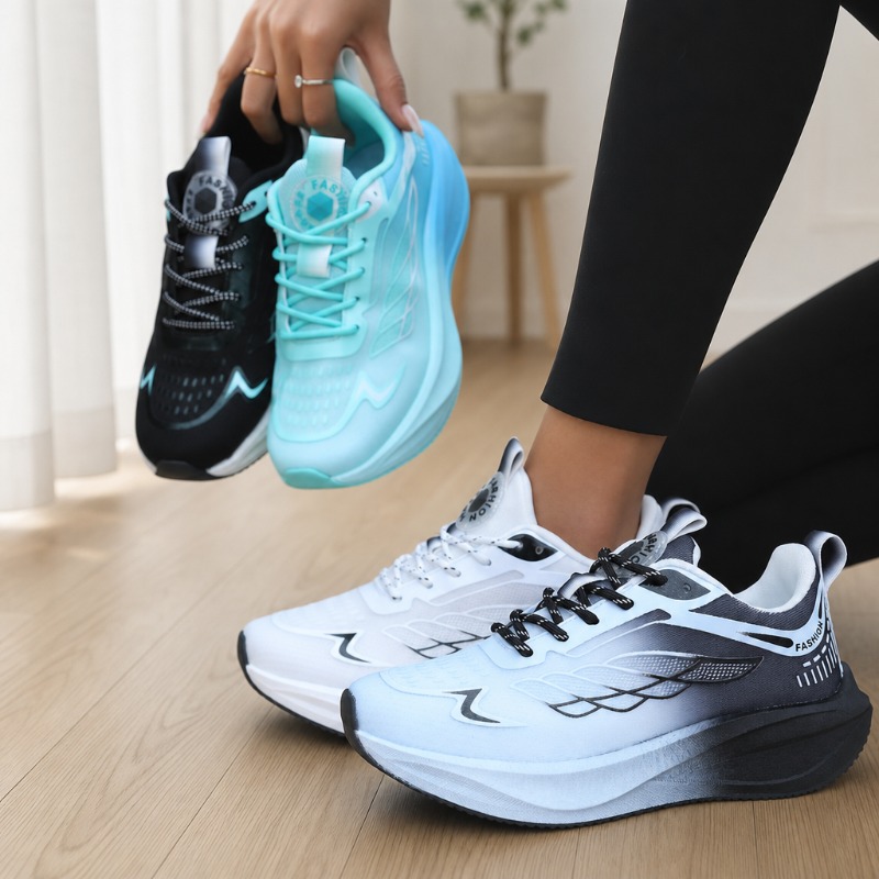Wide Toe Box Running Sneakers - 女性ワイドトゥランニングシューズ夏の新メッシュ通気性スニーカーファッションレトロ厚底カジュアルトレーニングフラットスポーツシューズ