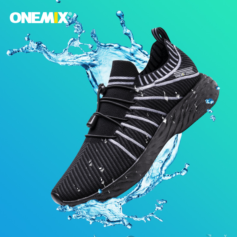 Waterproof Goretex Running Shoes - ONEMIX 防水黒ランニングシューズ男性通気性トレーニングスニーカー男性屋外抗スリップ夏トレッキングスポーツシューズ