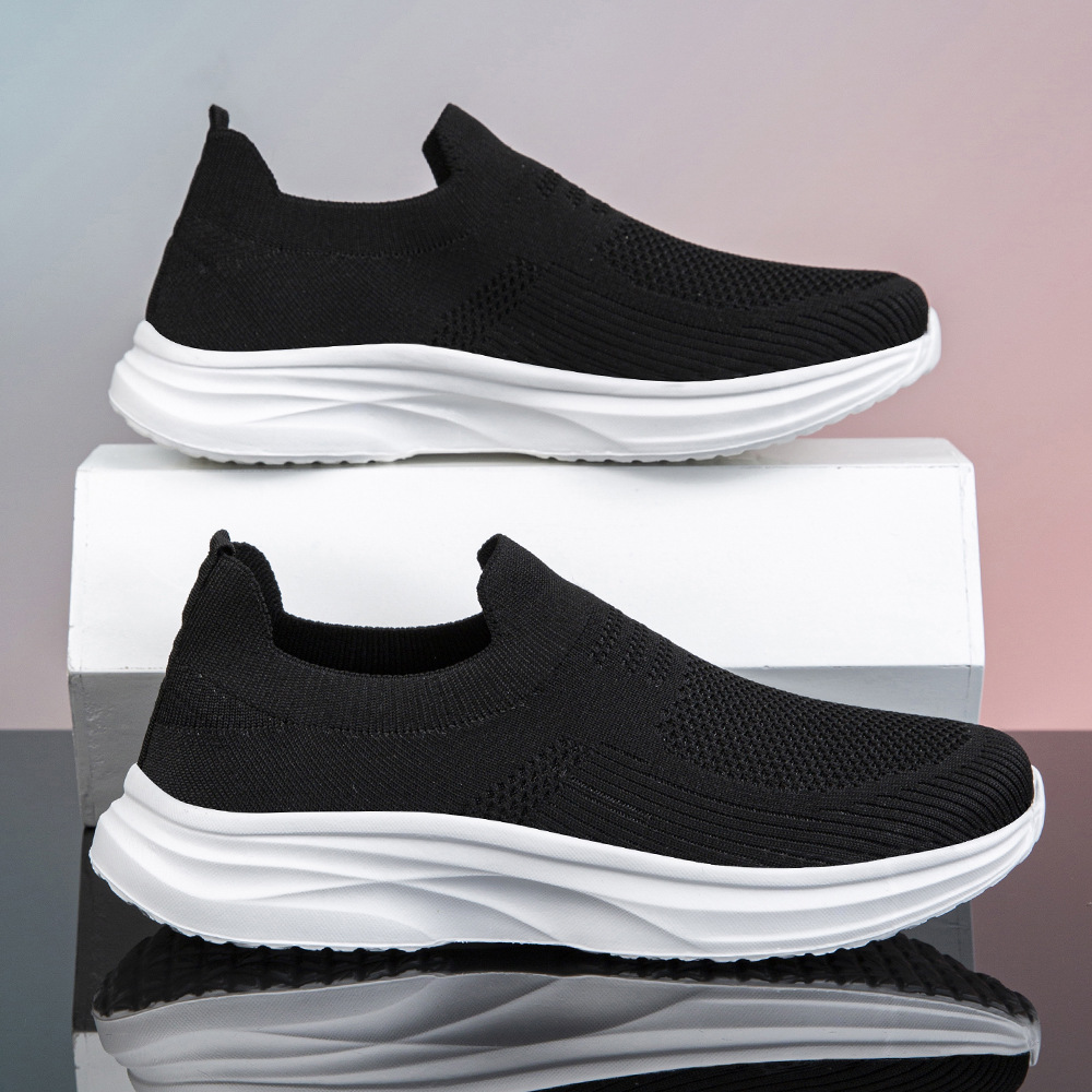 Shock Absorbing Gym Trainers - メンズウォーキングシューズ軽量通気性カジュアルメッシュランニングシューズスリッポンファッションテニススニーカーコンフォートジムワークアウトトレーナー