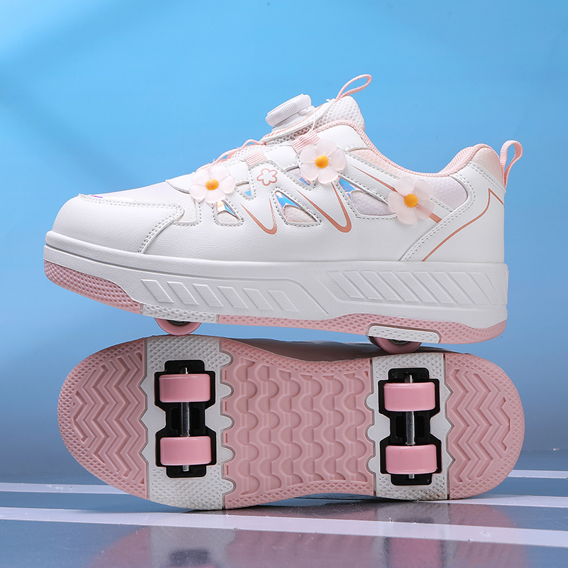 Sneakers - 子供用ローラースケートシューズ、おしゃれなギフト、伸縮式、高品質、4輪付き、ユース向け、スニーカー、パルクール、変形スケートシューズ
