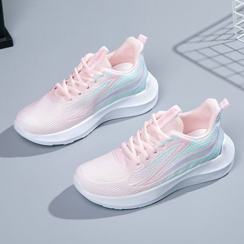 Shock Absorbing Gym Trainers - ファッション女性スニーカーカジュアルウォーキングシューズ軽量通気性ランニングトレーナー屋外ジムスポーツシューズソフトボトムレディース