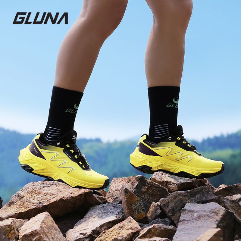 Anti Slip Trail Running Sneakers - GLUNA キリン 5.0 オフロードランニングシューズ防水カーボンプレートスニーカー超臨界滑り止めアウトドアハイキングシューズ 87886