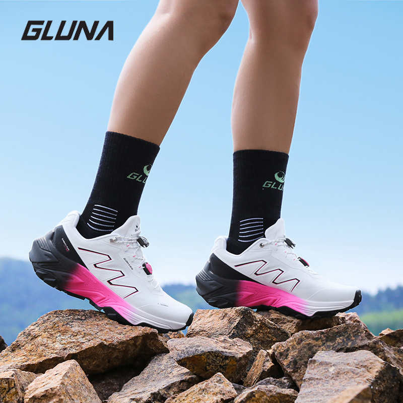 Anti Slip Trail Running Sneakers - GLUNA キリン 5.0 プロ 89828 ユニセックス防水オフロードスニーカーカーボンプレート超弾性滑り止めアウトドアランニングシューズ