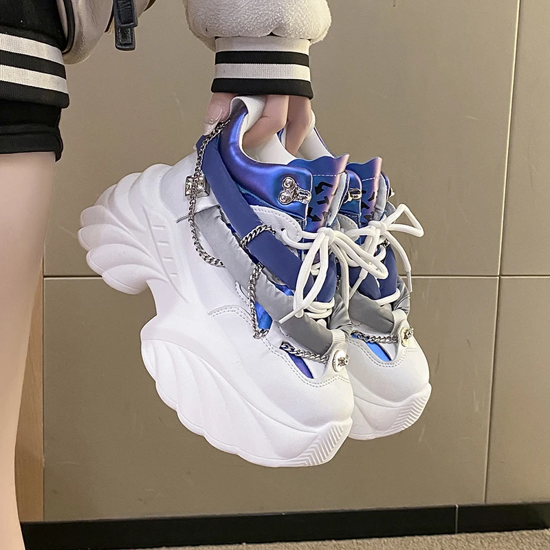 Breathable Mesh Athletic Shoes - 女性のためのレースアップスニーカー、ローファー、靴、カジュアル、ランニング、女性、魅力的、カワイイ、ウェッジ