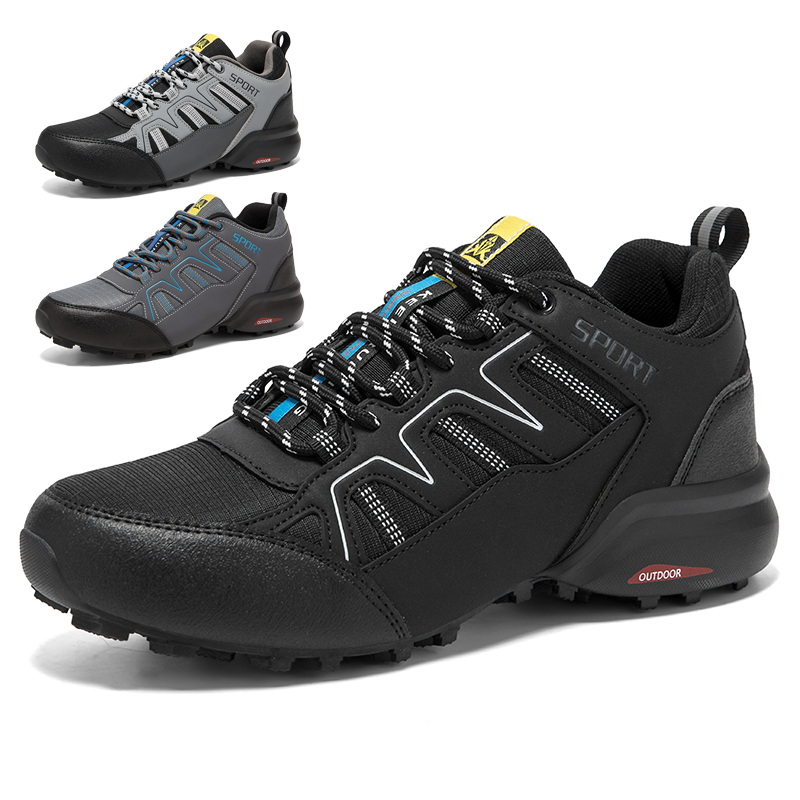Anti Slip Trail Running Sneakers - メンズ防水ハイキングスニーカー、トレッキングシューズ、滑り止めトレイルランニングトレーナー、アウトドアスニーカー、ウェーディングレースアップハンティングブーツ