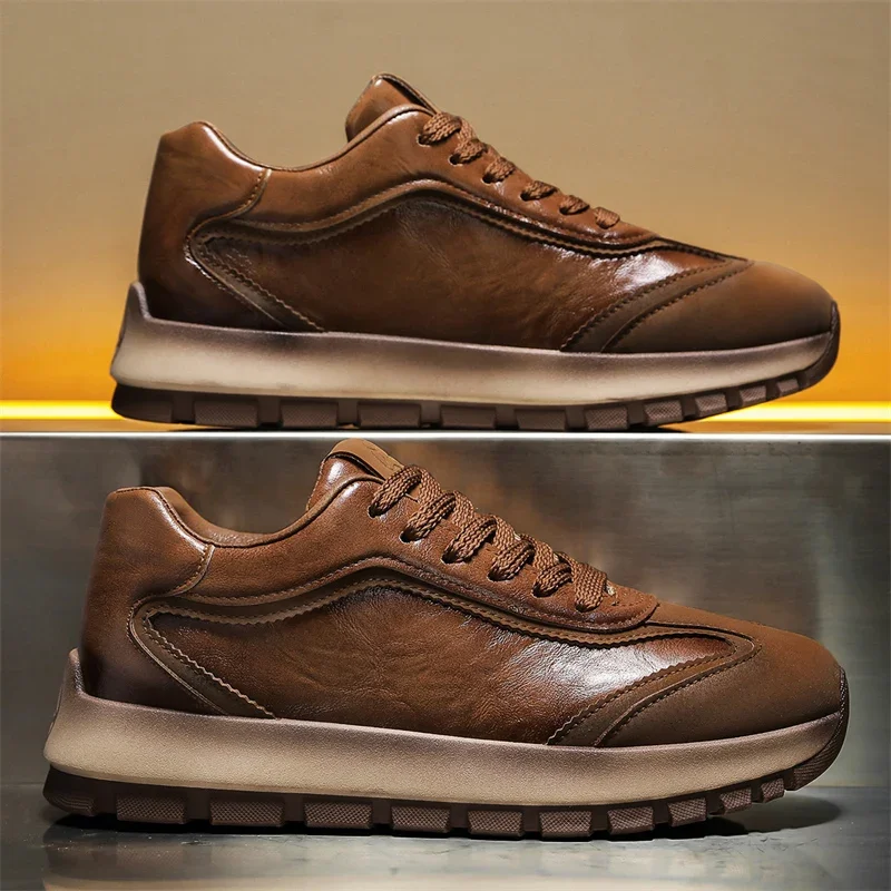 Waterproof Goretex Running Shoes - 高級メンズスニーカー オールシーズン レザー カジュアル スポーツシューズ ファッション