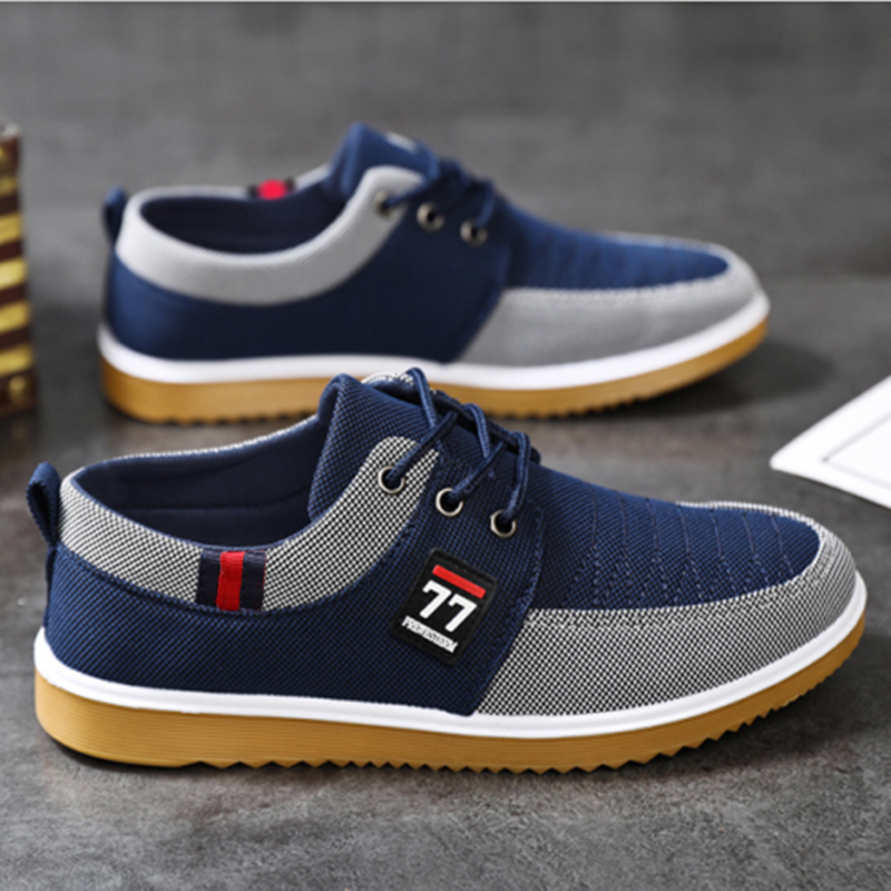 最新のファッショントレンドメンズシューズ カジュアルスポーツ - Knit Fabric Lace Up Sneakers のレビューと価格