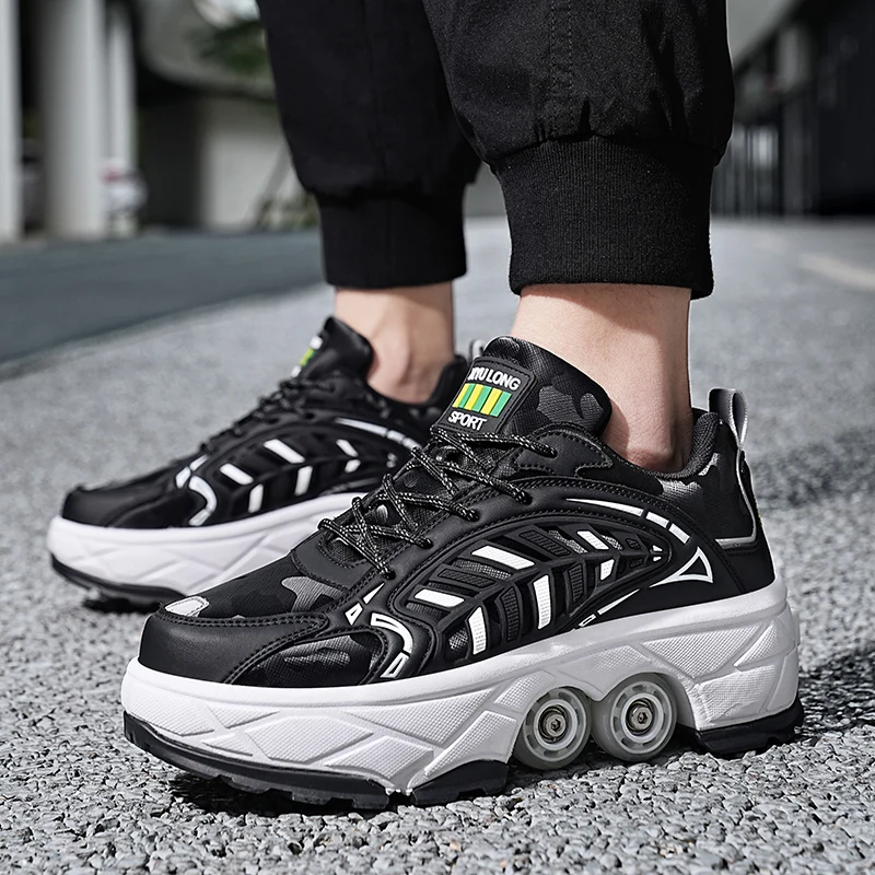 2026年ユニセックスローラースケート大型四輪格納式脱着ブレ - Running Shoes のレビューと価格