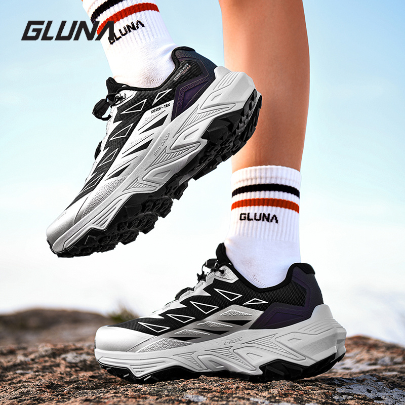 GLUNA 完全防水トレイルランニングシューズ男性女性カーボ - Anti Slip Trail Running Sneakers のレビューと価格
