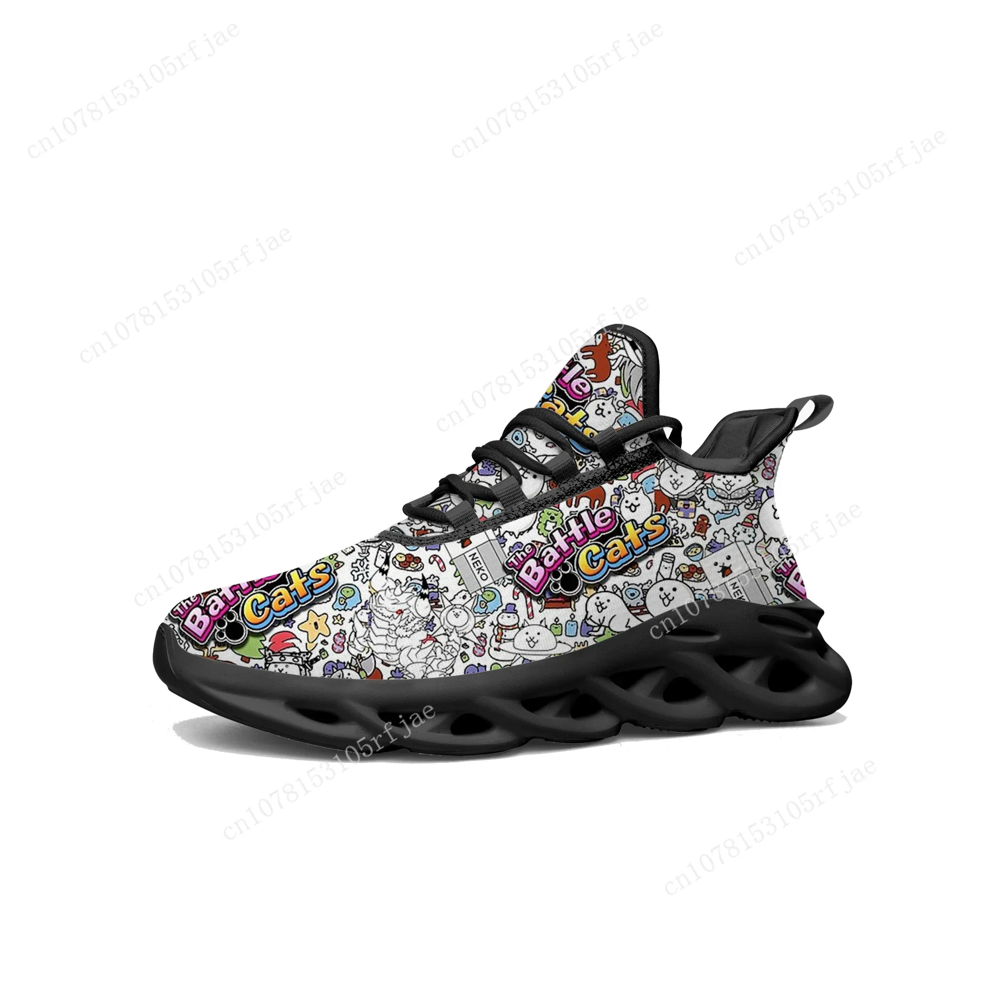 バトルキャッツフラットスニーカーホット漫画ゲームメンズレディ - Running Shoes のレビューと価格