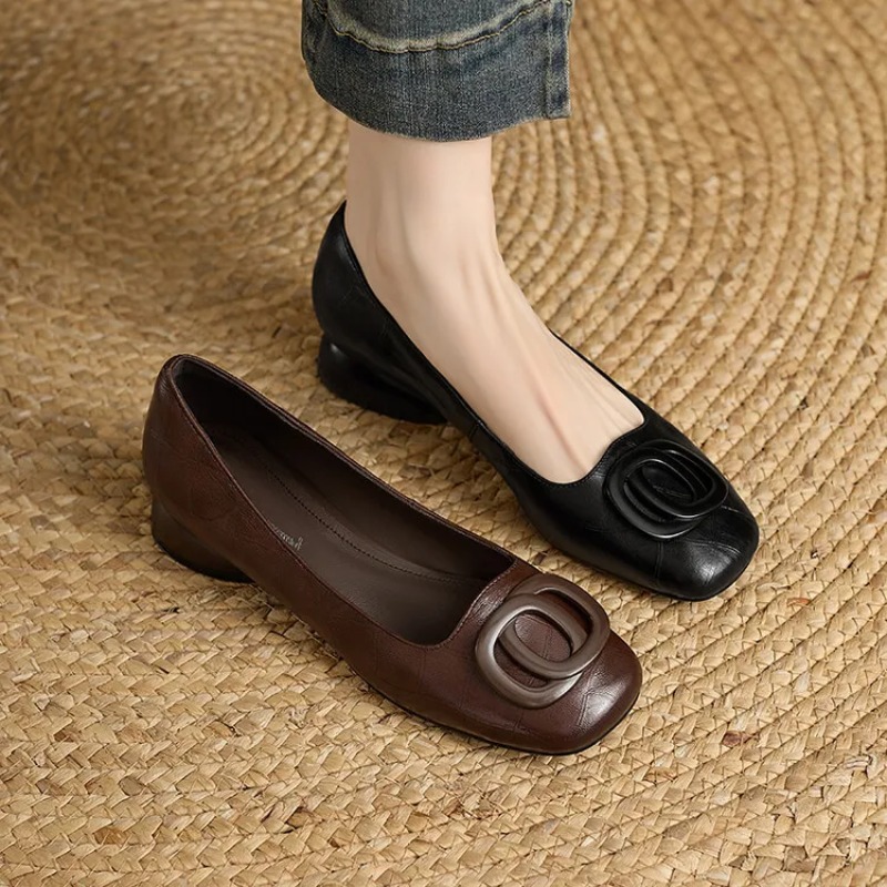 フランス風レディースシューズ パンプス レザーシューズ スク - Women'S Shoes のレビューと価格