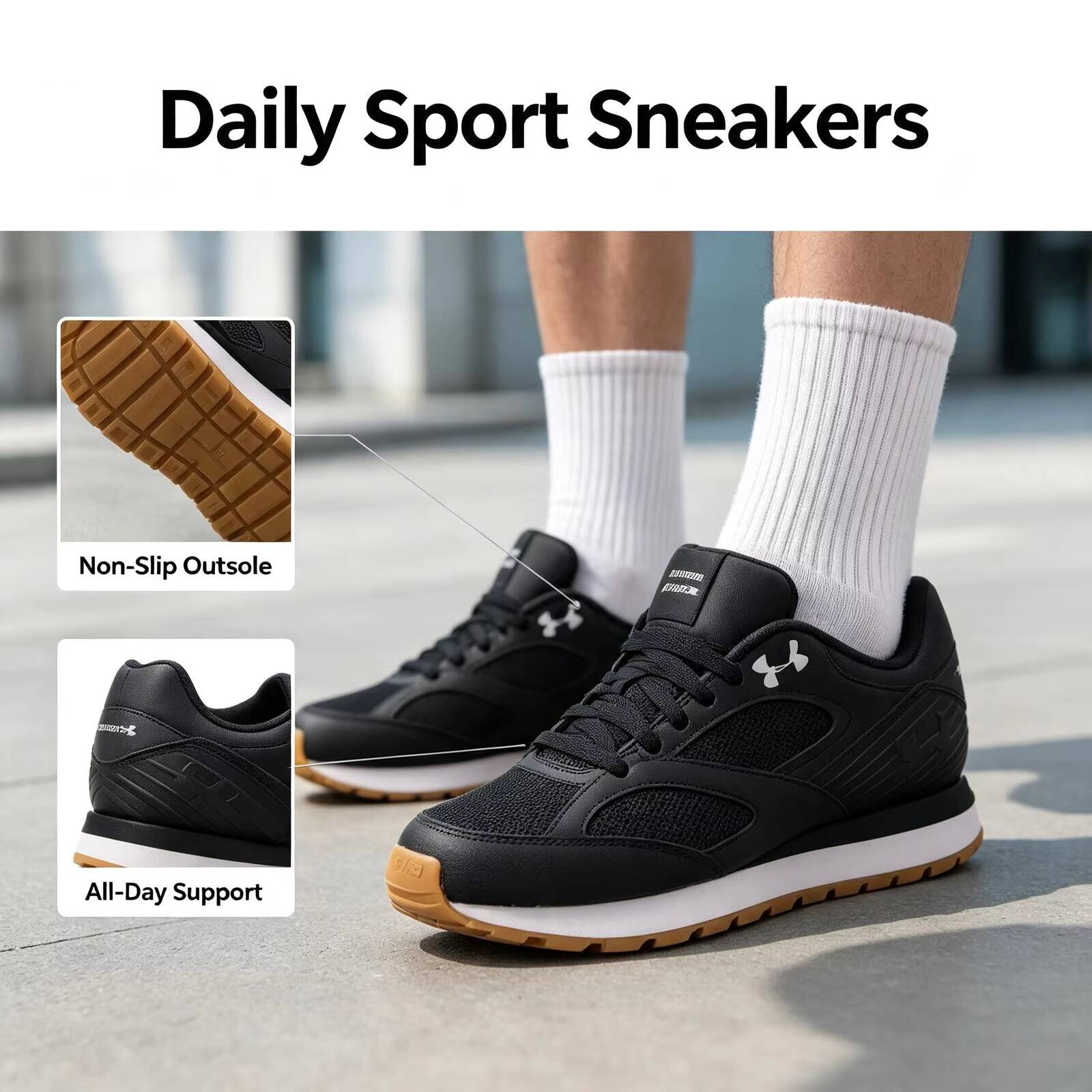 新しいアンダーアーマー ジョガー ミニマリスト、多用途、ぴっ - Air Cushion Jogger Shoes Men のレビューと価格