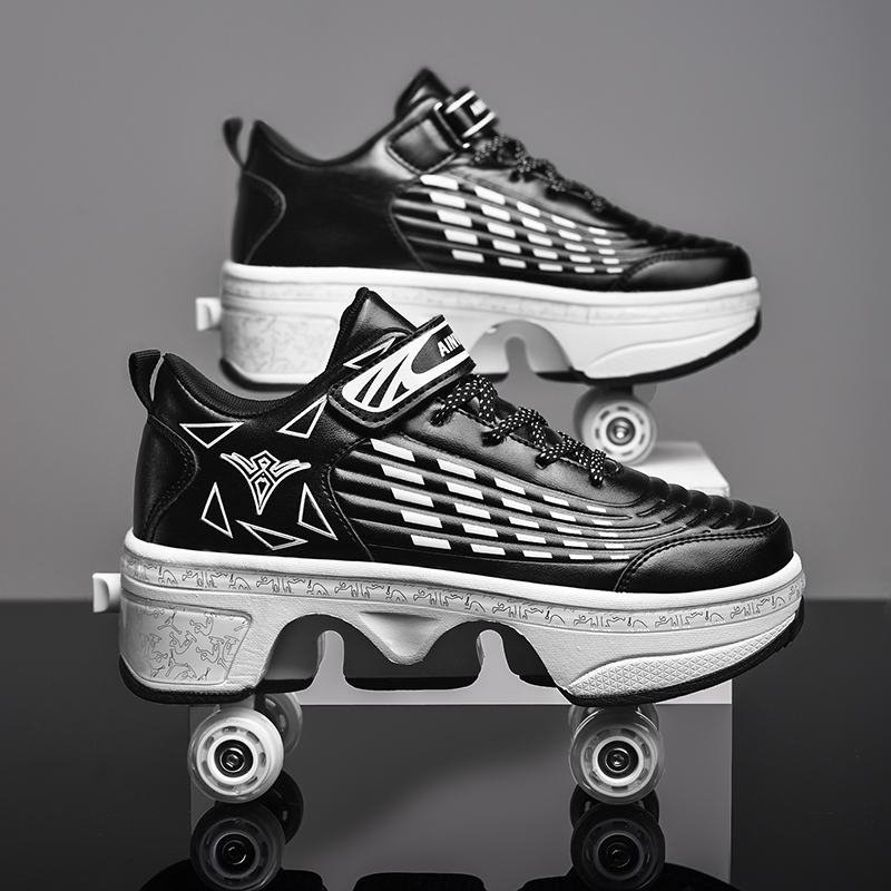 青少年向け新型ローラースケートシューズ、4輪格納式、ウォーキ - Running Shoes のレビューと価格