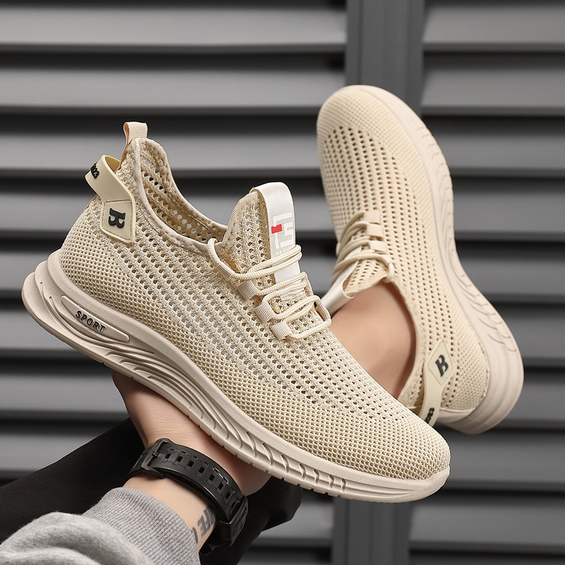 軽量メッシュニットトレーナー男性ソフトクッションソールデイリ - Shock Absorbing Gym Trainers のレビューと価格