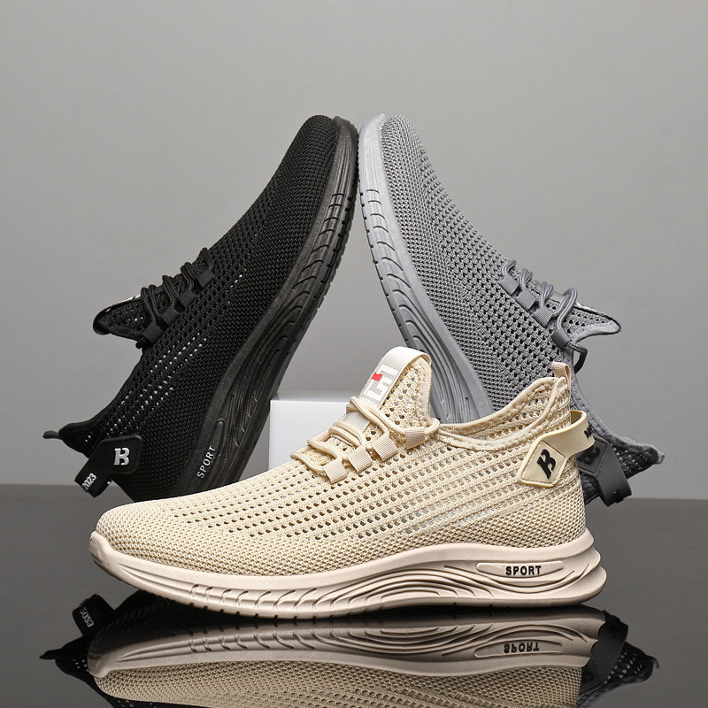 軽量メッシュニットトレーナー男性ソフトクッションソールデイリ - Shock Absorbing Gym Trainers のレビューと価格