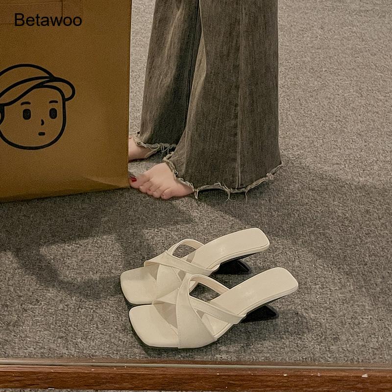 レディース カーブドブロックヒール ミュールサンダル クロス - Sandals のレビューと価格