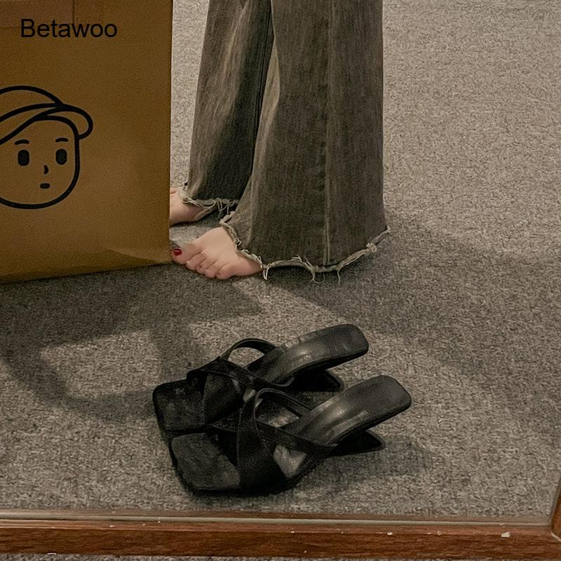 レディース カーブドブロックヒール ミュールサンダル クロス - Sandals のレビューと価格