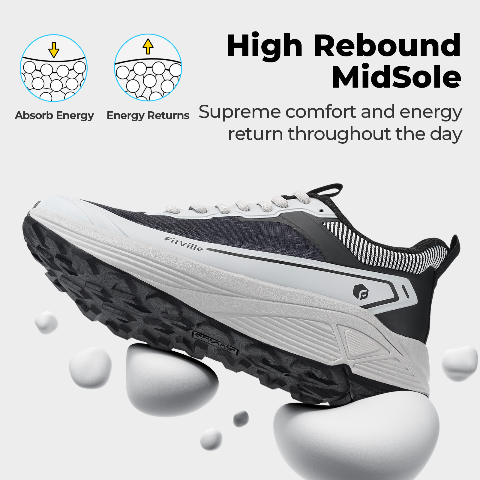 FitVille ワイドスポーツシューズ 耐摩耗性ハイキング - Anti Slip Trail Running Sneakers のレビューと価格