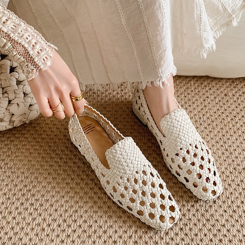 2026 ファッションホット販売本革編み込みサンダル女性ロー - Sandals のレビューと価格