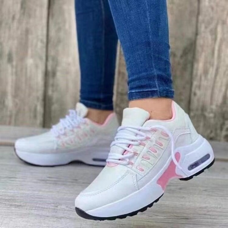 レディースファッションスニーカープラットフォームエアクッショ - Breathable Mesh Athletic Shoes のレビューと価格