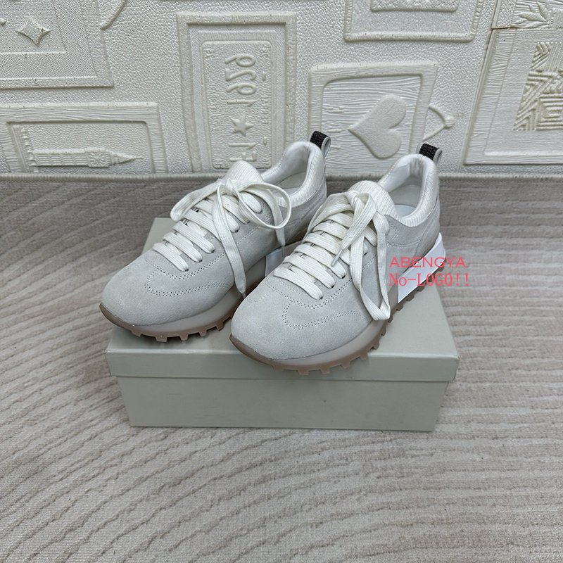 2025年 ホワイト ニット スエード フラット ローファー - Knit Fabric Lace Up Sneakers のレビューと価格